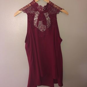 Merlot Lacey top with a tie back